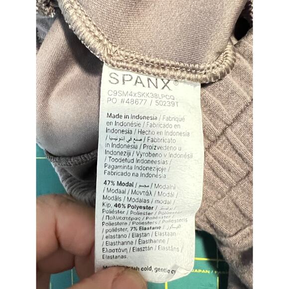 Spanx Air Essentials EUC Taupe Wide Leg Pant Elastic Waist Drawstring Tie SOFT S - Picture 6 of 7